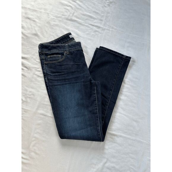 Chico's Platinum Denim Jeans Dark Blue Size 1 (8 Medium) Strait Leg, Stretchy - Picture 8 of 8